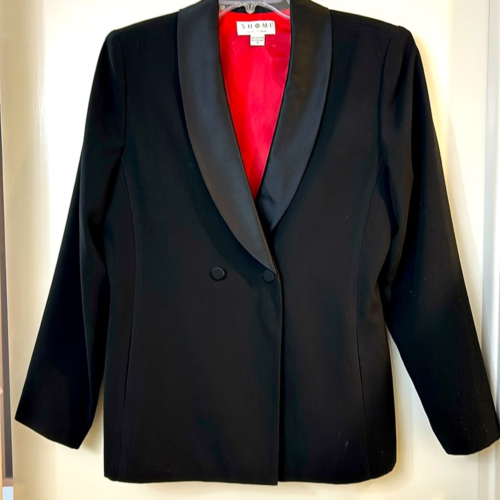 SHOMI black tuxedo jacket, size 12
